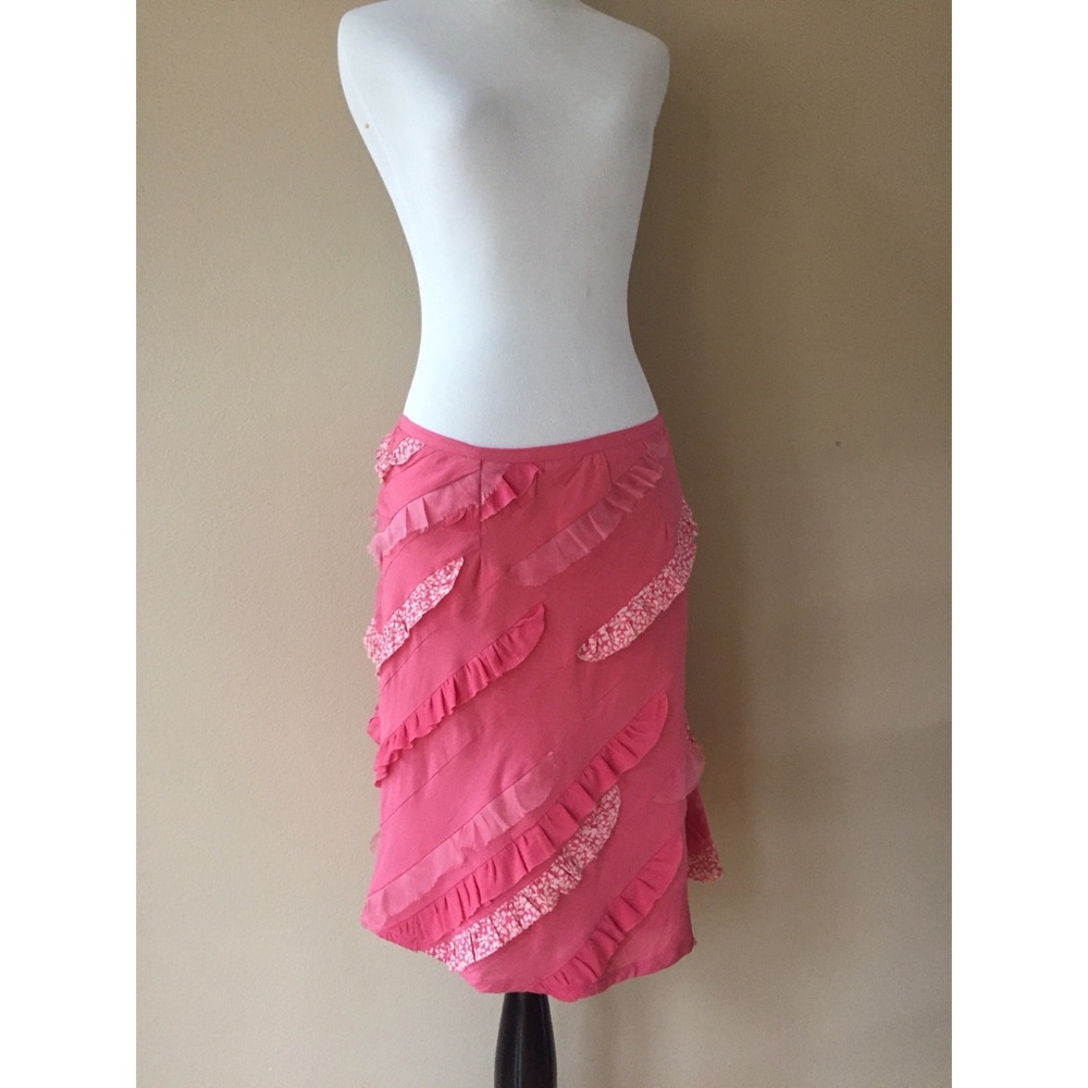 Vintage Anthro Odile Tiered Ruffle Pencil Skirt
